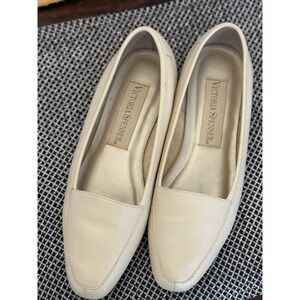 Victoria Spenser  Vintage Beige Leather Loafers W  6.5W  Office Casual  Preppy